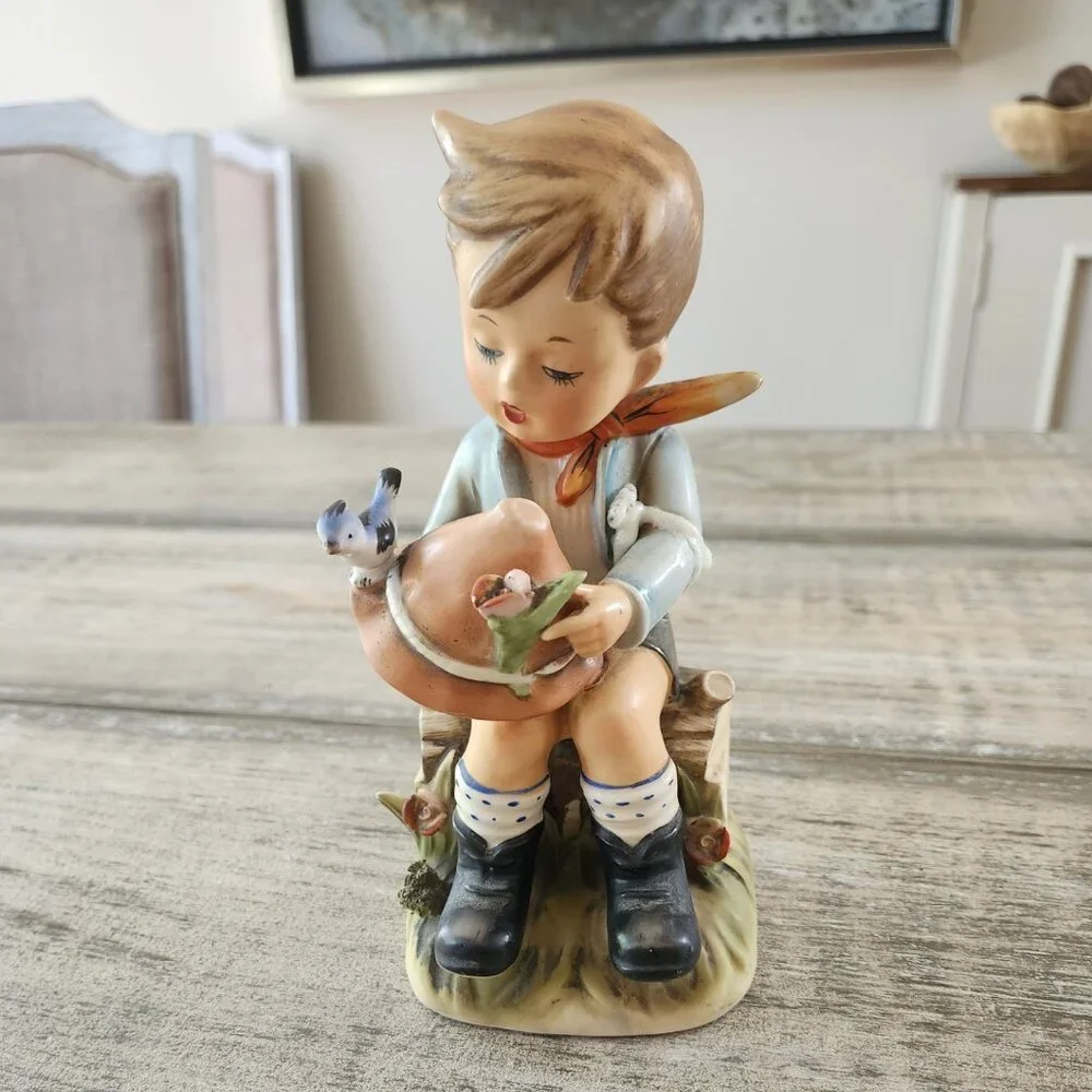 Eric Stauffer Dutch Boy with Hat and Bird Vintage